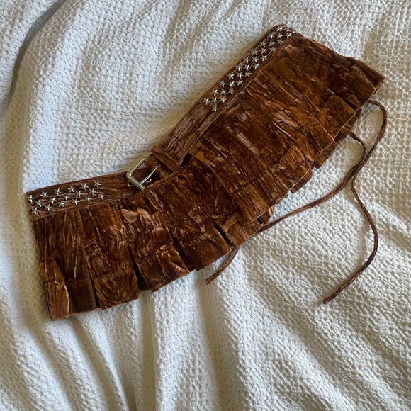 Collina Strada Belt Skirt Velvet Size M/L NWOT - Picture 4 of 4